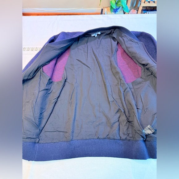 SLATE &STONE speckled Wool/ Cashmere blend Navy coat zip jacket Medium - Picture 7 of 11